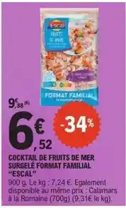 E.Leclerc Escal - cocktail de fruits de mer surgelé format familial offre