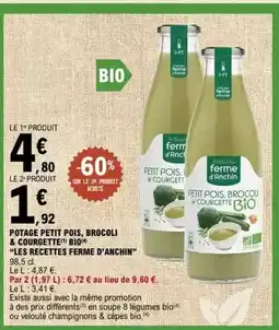 E.Leclerc Ferm - potage petit pois, brocoli & courgette bio offre