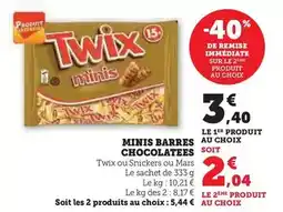 U Express Twix - minis barres chocolatees offre