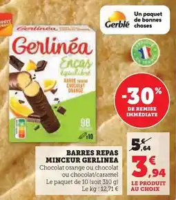 U Express Gerlinéa - barres repas minceur offre