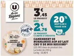 U Express U - camembert de normandie aop au lait cru de nos regions offre
