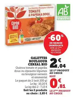 U Express Céréal bio - galettes boulgour offre