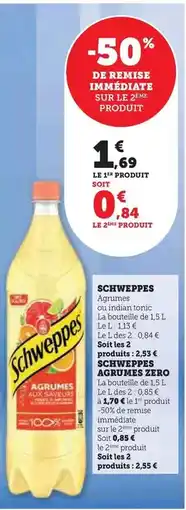 U Express Schweppes - agrumes ou indian tonic offre