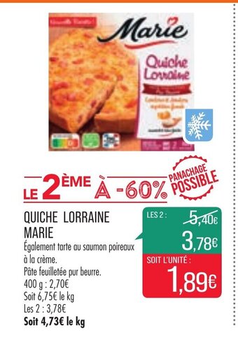 Match Quiche Lorraine offre