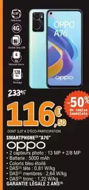 E.Leclerc Oppo - smartphone a76 offre