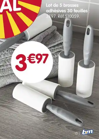 Lot de 5 brosses adhésives 30 feuilles