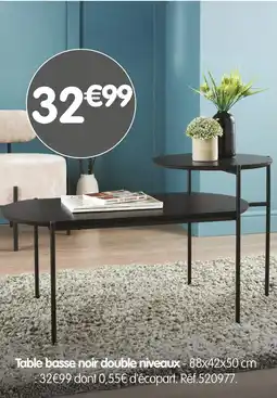 b&m Table basse noir double niveaux offre