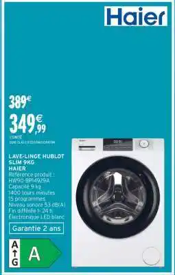 Intermarché LAVE-LINGE HUBLOT SLIM 9KG HAIER offre