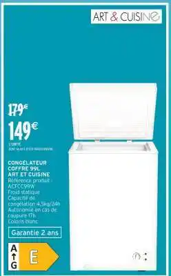 Intermarché CONGÉLATEUR COFFRE 99L ART ET CUISINE offre