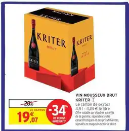 Intermarché VIN MOUSSEUX BRUT KRITER offre