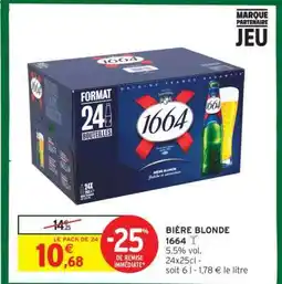 Intermarché Bière Blonde 1664 offre