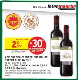 Intermarché AOP BORDEAUX SUPÉRIEUR ROUGE EXPERT CLUB HVE3 offre