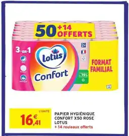 Intermarché Papier Hygiénique Confort X50 Rose Lotus offre