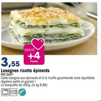 Lasagnes ricotta épinards