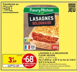 Intermarché Express Fleury michon lasagnes bolognese offre