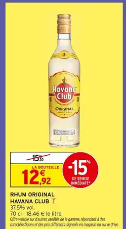 Intermarché Express Havana club rhum original offre