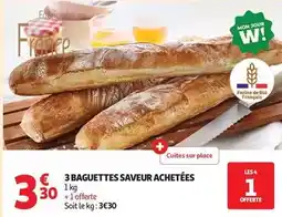 Auchan Supermarché 3 baguettes saveur achetees offre