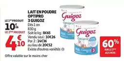 Auchan Supermarché Lait en poudre optipro 3 offre
