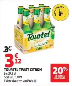 Auchan Supermarché Tourtel twist - citron offre
