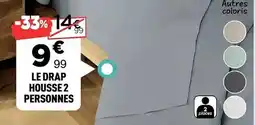 Centrakor Le drap housse 2 personnes offre