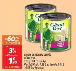 Netto Géant vert - coeurs de palmiers coupés offre