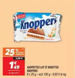 Netto Knoppers - gaufrettes lait et noisettes offre
