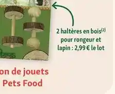 Maxi Zoo Pets food - 2 haltères en bois pour rongeur et lapin offre
