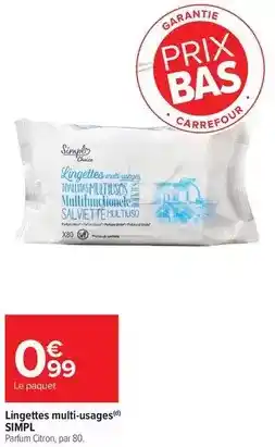 Carrefour Market Simply - lingettes multi-usages offre
