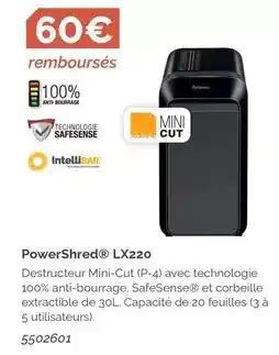 LDLC Powershred lx220 offre