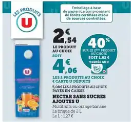 Hyper U U - nectar sans sucres ajoutes offre