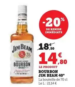 Hyper U Jim beam - bourbon 40° offre