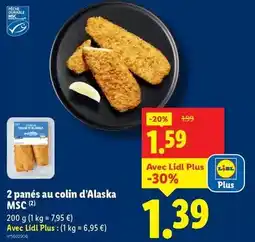 Lidl Durable - 2 panés au colin d'alaska msc offre