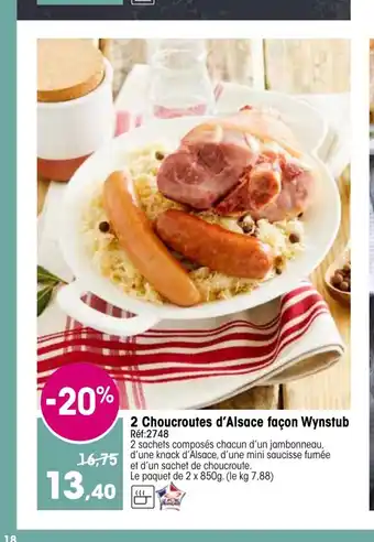 Croque Gel 2 Choucroutes D'Alsaace Facon Wynstub offre