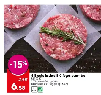 Croque Gel 4 Steaks Hachès BIO Facon Bouchère offre
