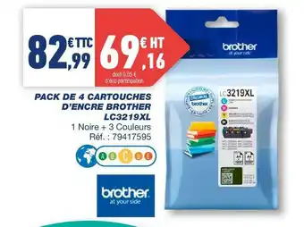 Bureau Vallée Brother pack de 4 cartouches d’encre lc3219xl offre
