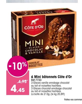 Croque Gel 6 Mini Batonnets Cote D'Or offre