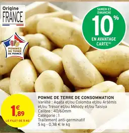 Intermarché Pomme de terre de consommation offre