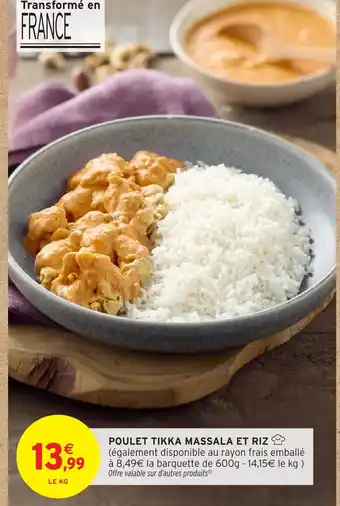 Poulet tikka massala et riz