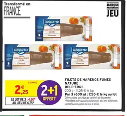 Intermarché DELPIERRE Filets de harengs fumés nature offre