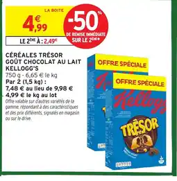 Intermarché KELLOGG'S Céréales trésor goût chocolat au lait offre