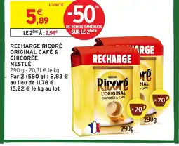 Intermarché Recharge ricoré original café & chicorée offre
