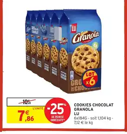Intermarché LU Cookies chocolat granola offre