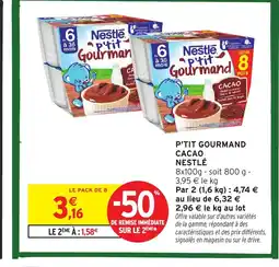 Intermarché P'tit gourmand cacao nestlé offre