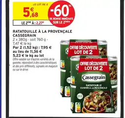 Intermarché CASSEGRAIN Ratatouille à la provençale offre