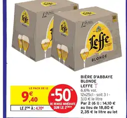 Intermarché LEFFE Bière d'abbaye blonde offre