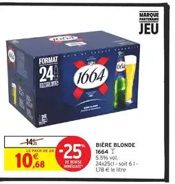 Intermarché 1664 Bière blonde offre