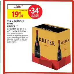 Intermarché KRITER Vin mousseux brut offre