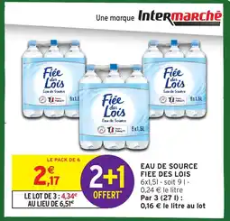 Intermarché FIEE DES LOIS Eau de source offre