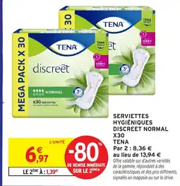 Intermarché TENA Serviettes hygiéniques discreet normal offre