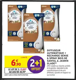 Intermarché GLADE Diffuseur automatique + recharge sense & spray bois de santal & jasmin offre